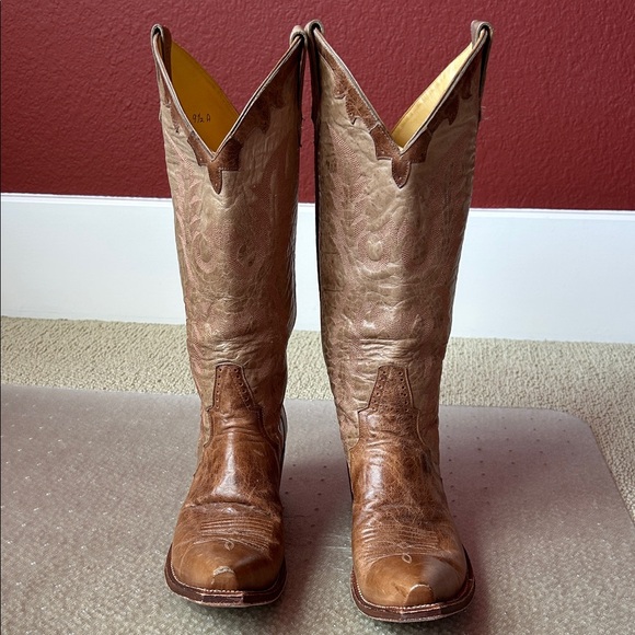 Rod Patrick Brown Western Leather Boots Size 9.5 A